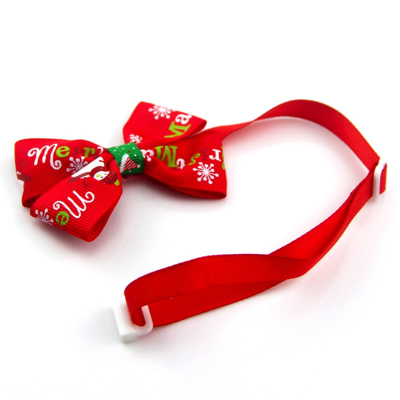 Christmas Pet Bow Collar